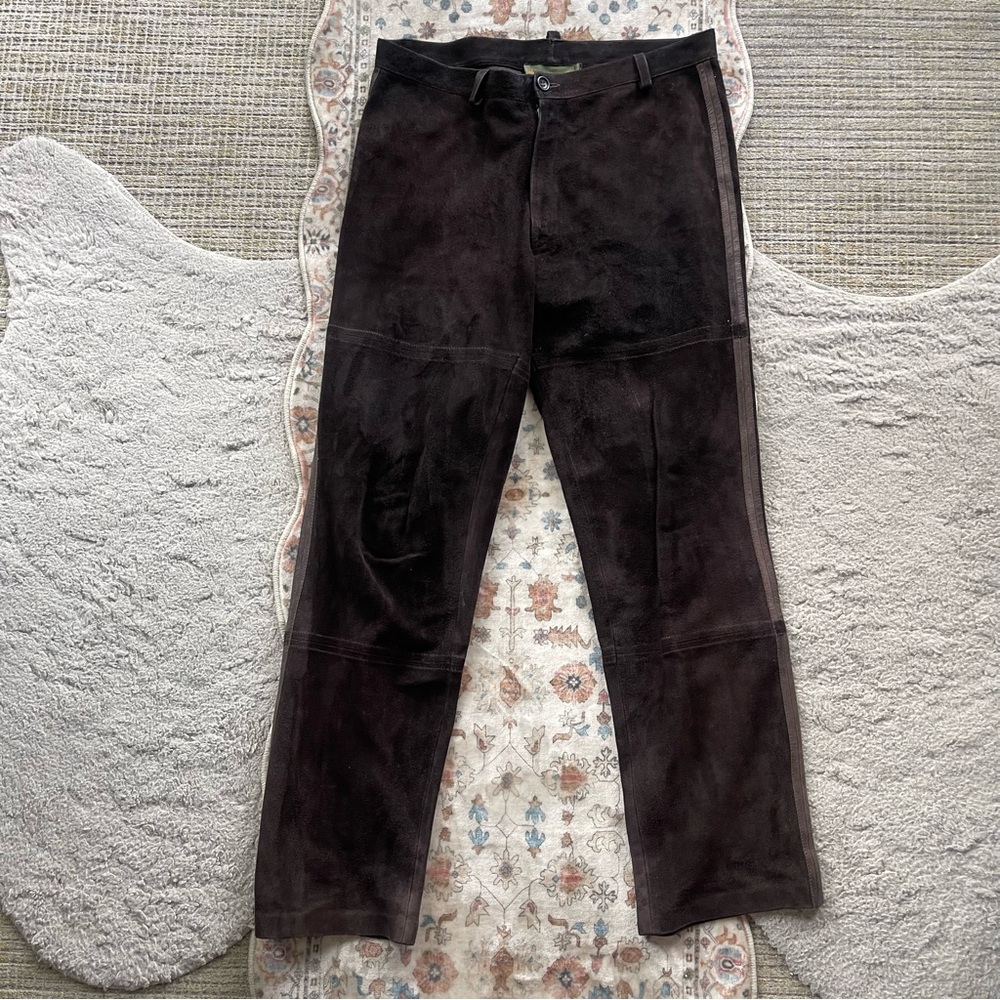 Fabrizio Del Carlo Dark Brown Suede Pants